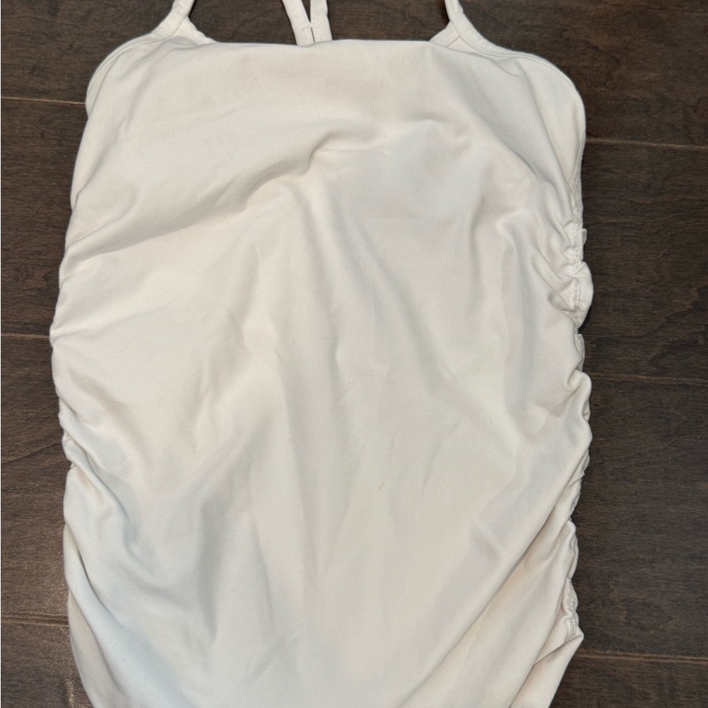 Beyond the Bump Cream Ruched maternity Top